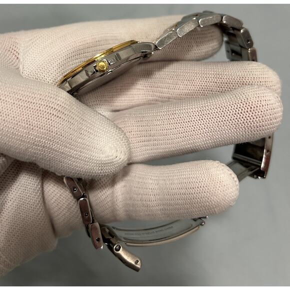 Vintage Seiko V742-8119 Brown Dial Date Watch Two-Tone Stainless Steel 50M - Picture 6 of 9